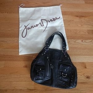 Junior Drake Black Leather Handbag
